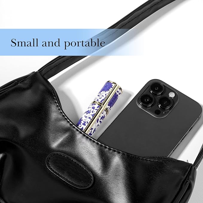 LUEXBOX Portable Perfume Bottle for Travel, Mini Refillable Perfume Dispenser, 5ml Faux Leather Leak Proof Perfume Atomizers, Blue and White Bottles Sprayer for Pocket Perfume (Blue branch)