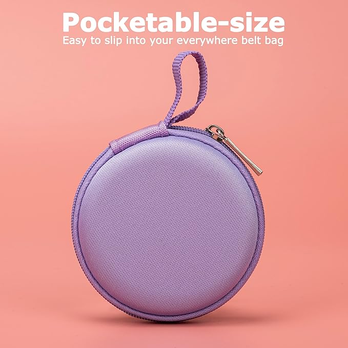Ginsco Mini-Portable Hard Shell Earbuds Case for Apple EarPods Headphones USB-C Wired Ear Buds/Samsung Galaxy Wired Earbuds, Travel Case for Earphones Earplugs (2, Purple)