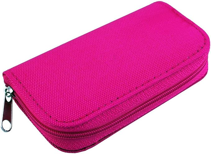 Memory Card Case - Mixtecc Carrying Case Suitable for Micro SD, Mini SD and 4X CF, Card Holder Bag Wallet for Media Storage Organization (Pink)