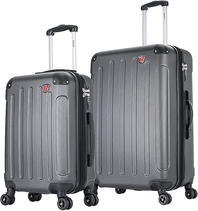 DUKAP INTELY Hardside Luggage Set with Spinner Wheel | Spacious Traveling Suitcase, Travel Suitcases with TSA Lock and Ergonomic GEL Handle | 2 Piece Set (20"/32") | Grey