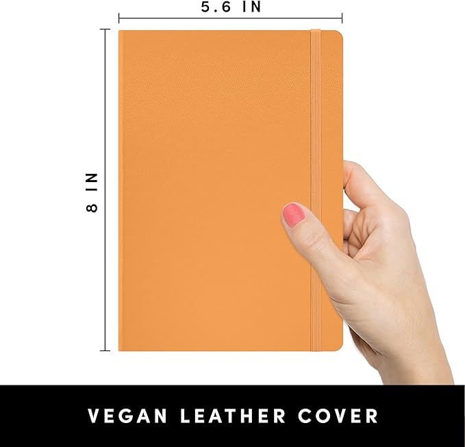 PAPERAGE Lined Journal Notebook, Hardcover Journal for Women & Men, 252 Pages, (5.6 in x 8 in), College Ruled Journaling Notebook for Work, School Supplies & Note Taking, (Marigold)
