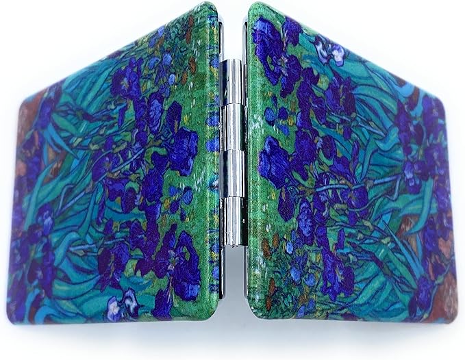 Art Decor Rectangular Mirror, Foldable, Portable, Magnifying, 3.46 x 2.46 x 0.4 Inches, Van Gogh