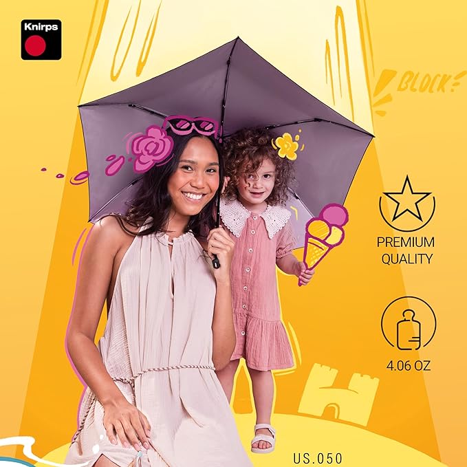 Knirps US.050 Ultra Light Pocket Size Manual Rain Umbrella with Carrying Case