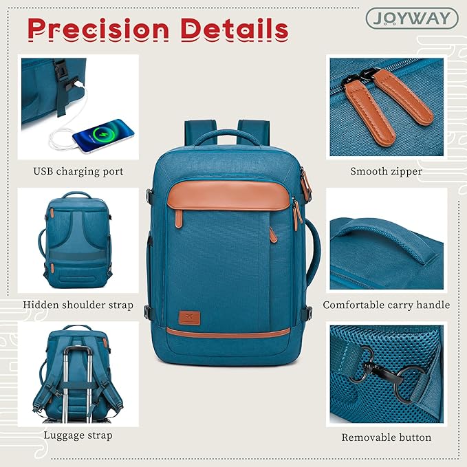 Joyway Expandable Carry on Luggage Sets Airline Approved, Lightweight Hard Shell 20 Inch Carry-on Suitcase with Spinner Wheels (Carry on luggage，Blue)