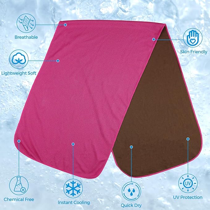 Cooling Towels (40"x12"), Cooling Towels for Neck and Face, Microfiber Ice Towel Cool Towel for Yoga, Golf, Sports, Gym, Workout, Camping, Fitness, Outdoor & More Activities