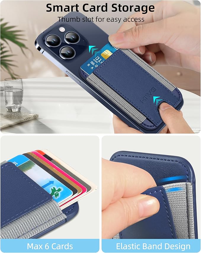 HiWe for MagSafe Wallet: 7-Card Holder, RFID Blocking, Strong Magnet for iPhone 12-17 Series, Slim, 1 Slot