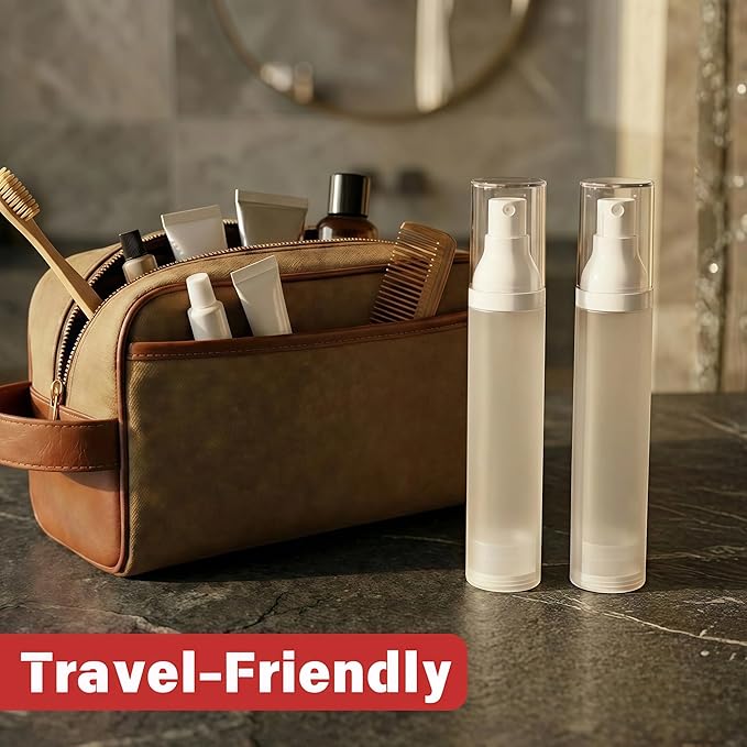 360° Angle Work - Small Spray Bottle | 1.7oz/50ml - Mini Spray Bottle - TSA Approved Travel Bottle | Portable Refillable Leak Proof | For Perfume Toner Hair spray Facial Moisturizing | 1.7oz/50ml-PK 2