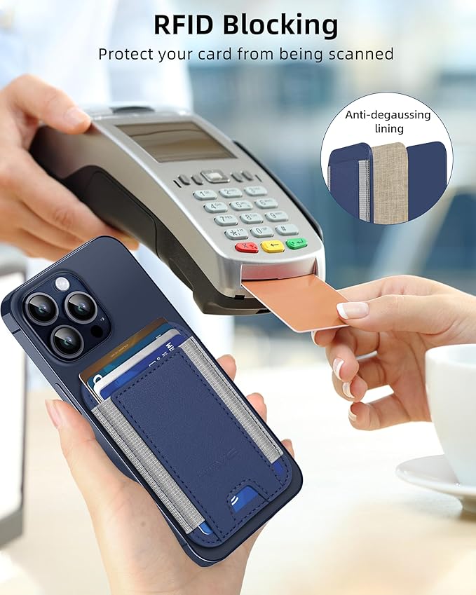 HiWe for MagSafe Wallet: 7-Card Holder, RFID Blocking, Strong Magnet for iPhone 12-17 Series, Slim, 1 Slot