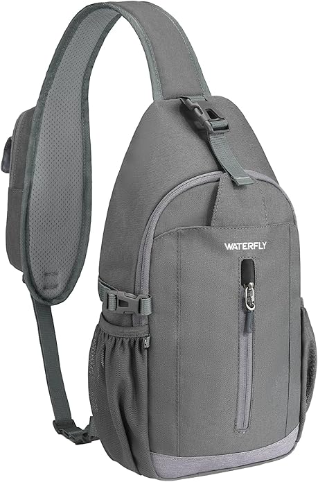 WATERFLY Sling Bag Crossbody Backpack: 8L RFID Anti Theft Cross Body Shoulder Bag Travel Crossover Side Bag for Men Women