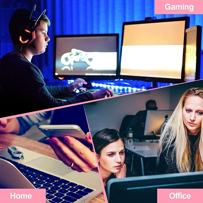 2 Pieces Heated Mouse Pad Hand Warmer USB Heated Mousepad Plush Mouse Pad Removable Hand Warming Supplies for Men and Women Office Home Computer Laptop(Pink)