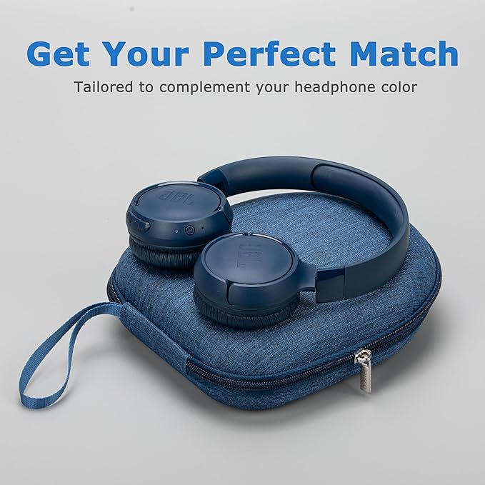 Ginsco Universal Headphone Case Compatible with JBL Tune 510BT 720BT, Sony WH-CH 720N/WH-CH520, with Bose/JBL/Soundcore Life Q20i Q30/BERIBES/TOZO/KVIDIO etc Wireless Headphones (Blue)