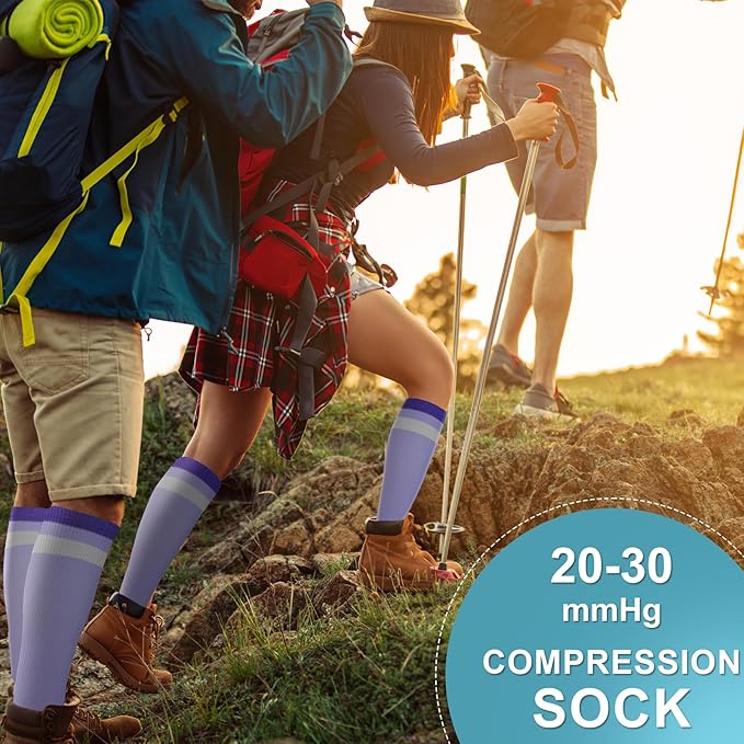 cerpite Compression Socks for Women & Men Circulation 8 Pairs Compression Socks 20-30 mmhg Best for Running,Nurse,Travel