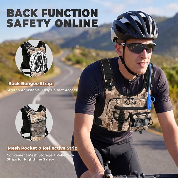 Criuage USA Patent Running Hydration Vest Backpack, Lightweight Chest Pack with 2.0L Water Bladder Bag Daypack for Hiking Running Cycling Race Marathon for Women Men
