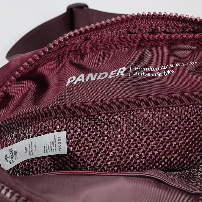 Pander Belt Bag Large 2L, Nylon Fanny Pack Purse for Women and Men with Adjustable Strap