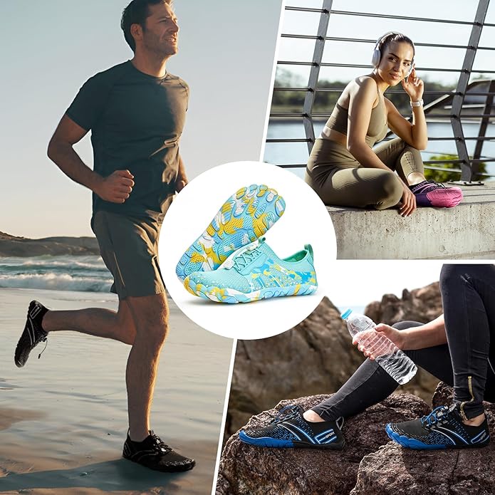 ATHMILE Hiking Barefoot Water Shoes for Women Men Beach Swim Aqua Pool River Quick Dry Athletic Wide Toe Outdoor Sport Kayaking Boating Rock Climbing Yoga Lake