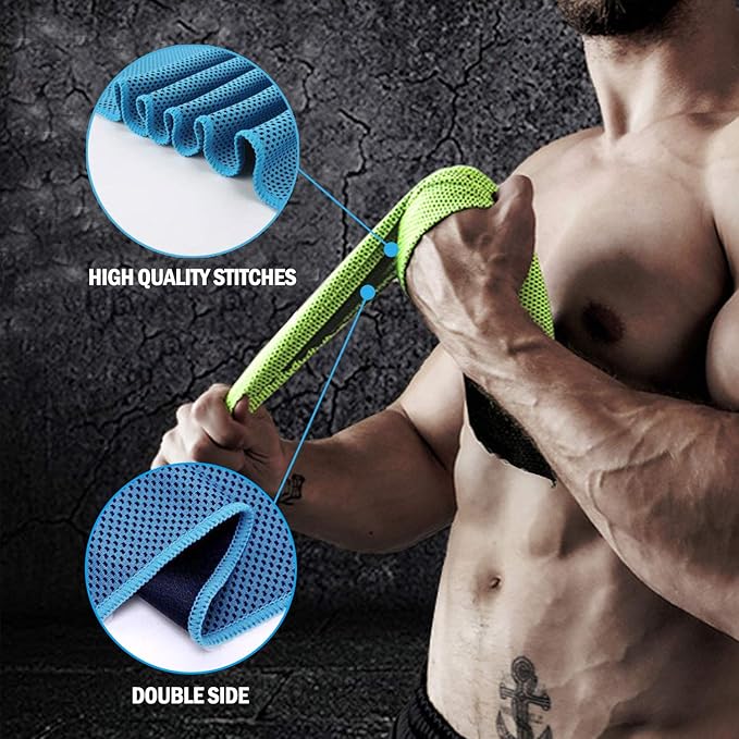 Cooling Towel for Neck 6 Pack,Workout Towel Gym for Women/Men,Soft Breathable Instant Cooling Relief for Sports, Tennis Gift,Hot Yoga, Travel, Camping (6 Pack-Purple/Green/Navy Blue/Blue/Gray/Black)
