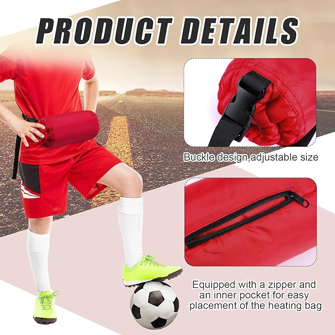 Cozypower 2 Pcs Football Hand Warmers Pouch Hand Muff Sports Pouch with Zipped Pocket and Adjustable Waist Strap Youth Kids Size Sports Warmer for Football, Baseball