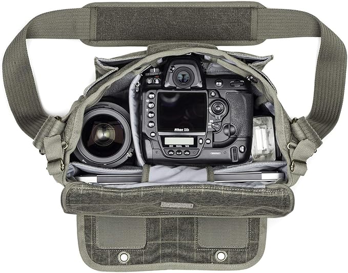 Think Tank Retrospective 20 V2.0 Canvas Shoulder Bag for Mirrorless or Standard DSLR Cameras and Photo Accessories - Pinestone - X-Large