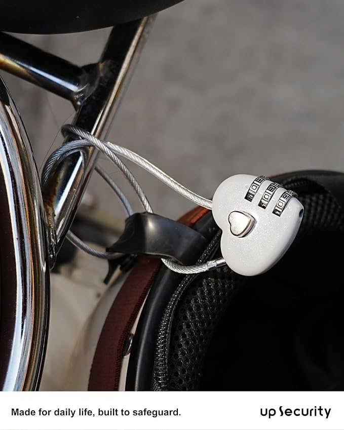 Combination Lock with Cable, Combo Lock with Code, Small Cable Padlock Combination for Travel Essentials, Luggage, Bike Motorcycle Helmet, Outdoor Fence Gate, Cabinet, Refrigerator Door