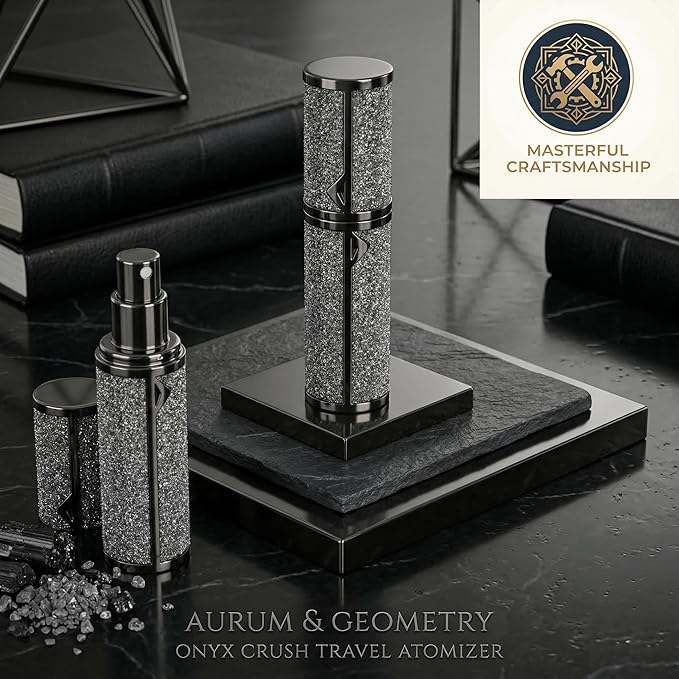 Luxury Travel Perfume Bottle Refillable 5ML, Leak-Proof Perfume Atomizer with Bottom Fill, Portable Mini Travel Size Cologne Sprayer for Men & Women, TSA Approved Empty Spray Bottles for Fragrance