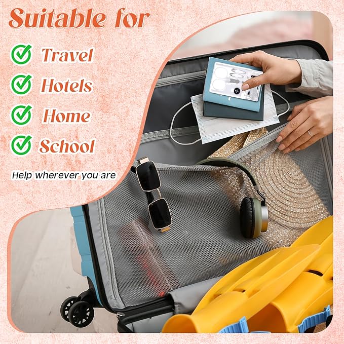 Knitgrip 100 Boxes Mini Travel Sewing Kit Quick Fix Sewing Kits Bulk Basic Portable Pre Threaded Needle Emergency Repair Tool for Adults DIY Handcraft Gifts Beginner Traveler Home Hotel (White)