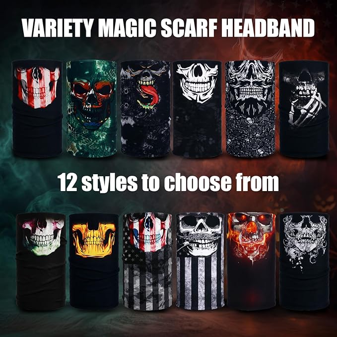 Tarpop 12/30 Pcs Neck Gaiters Scarf Elastic Wrap Headband Sweat Absorbing Bandana for Women Men Sports Yoga Running