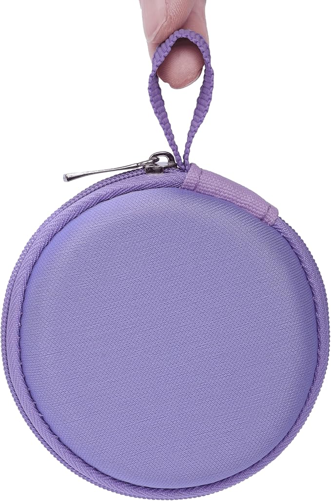Ginsco Mini-Portable Hard Shell Earbuds Case for Apple EarPods Headphones USB-C Wired Ear Buds/Samsung Galaxy Wired Earbuds, Travel Case for Earphones Earplugs (1, Purple)