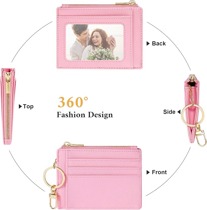Sodsay Card Case Slim Front Pocket Wallet for Women Credit Card Holder with Keychain | Slim, Credit Card Holder, Front Pocket, with Keychain | Slim