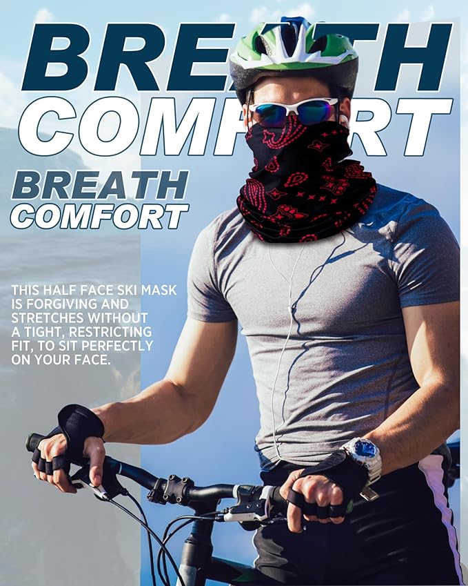 Cuffbow 12 Pack Neck Gaiters Face Mask Balaclava for Men Women Cooling Neck Gaiter Summer UV Protection Scarf