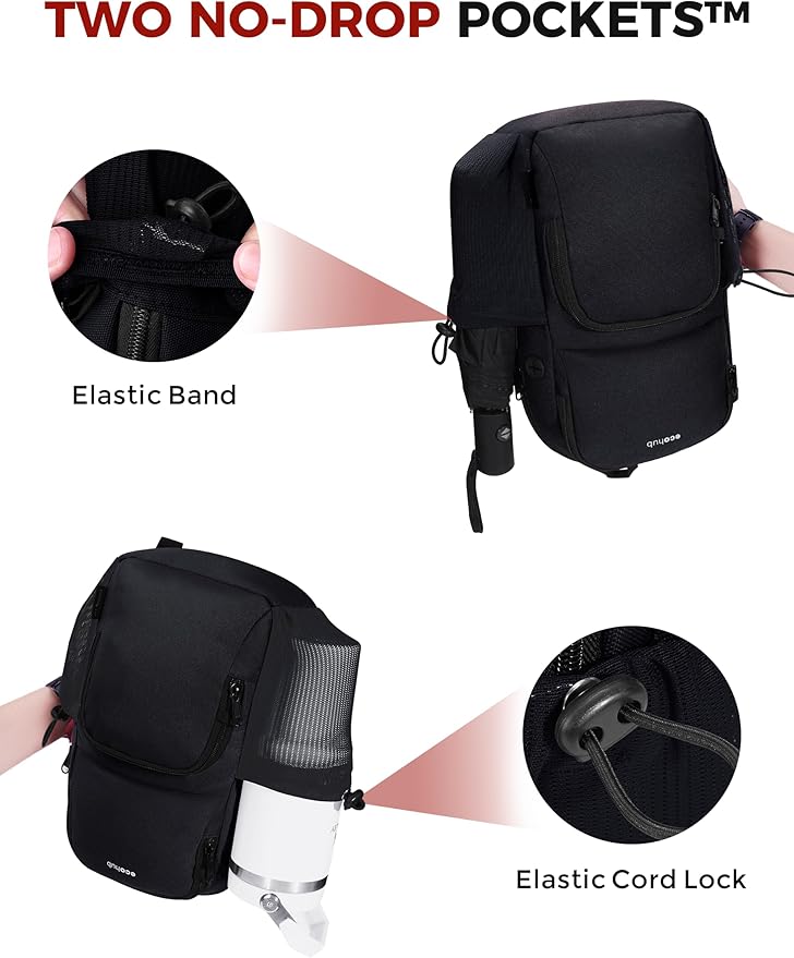 ECOHUB Crossbody Bags for Women Men, Anti-Theft RFID Blocking Sling Backpack Water Resistant Chest Shoulder Daypack, Black