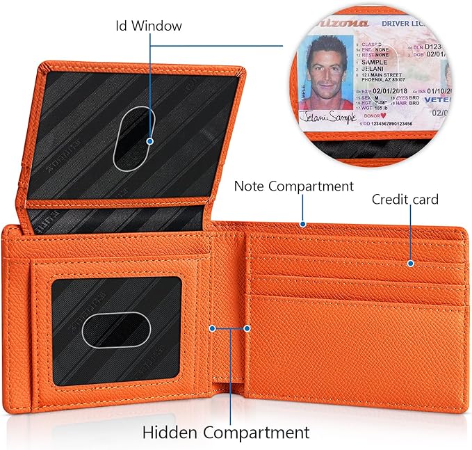 RUNBOX Wallet for Men -Slim Rfid Leather Mens Bifold Novelty Wallets 2 ID Window With Gift Box Men's Accessories | Slim