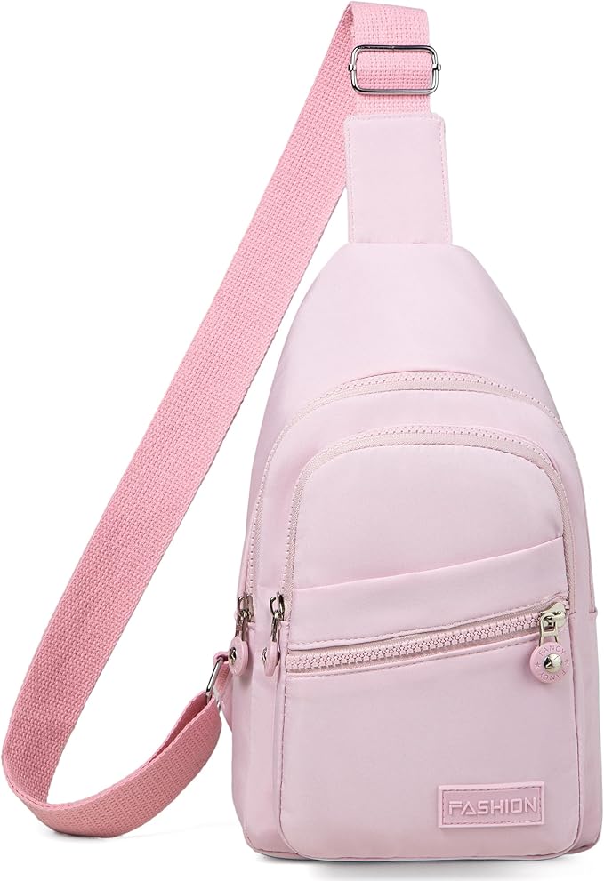 Banelu Small Sling Backpack Crossbody Bags for Women, Small Sling Bag Cross Body Bag Fanny Packs Crossbody Purses - Pink