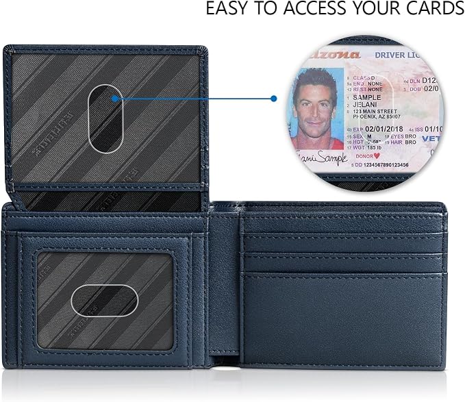 RUNBOX Wallet for Men -Slim Rfid Leather Mens Bifold Novelty Wallets 2 ID Window With Gift Box Men's Accessories | Slim