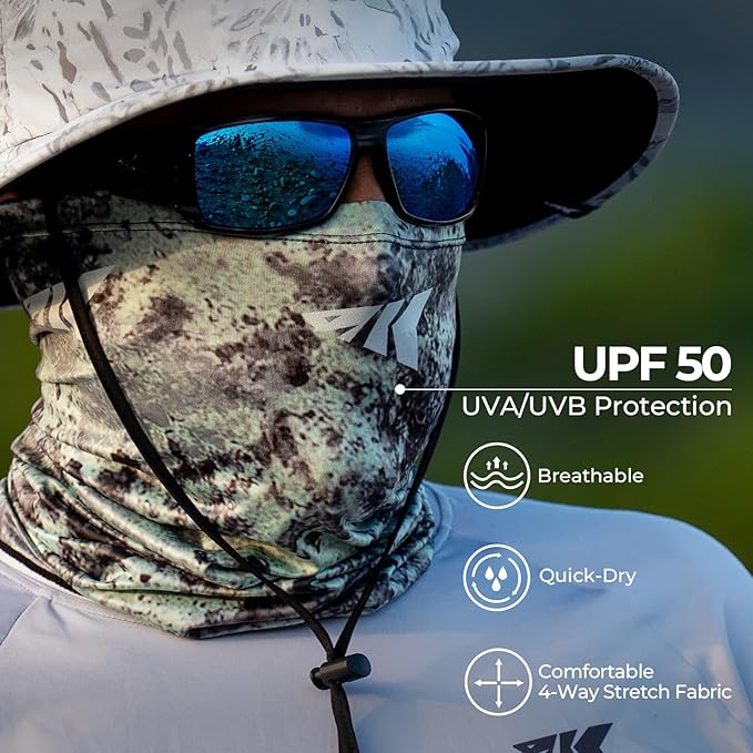 KastKing Sol Armis Neck Gaiter - UPF 50 Face Mask - UV Sun Protection Mask for Men & Women, Fishing, Hiking