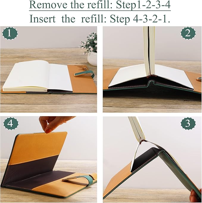 Fanery sue Tree of Life Refillable Writing Journal for Women&Men Faux Leather Hardcover Notebook A5 College Ruled 200 Lined Pages Lay-Flat Personal Diary with Pen&Magnetic Buckle (Tree of Life-Black)