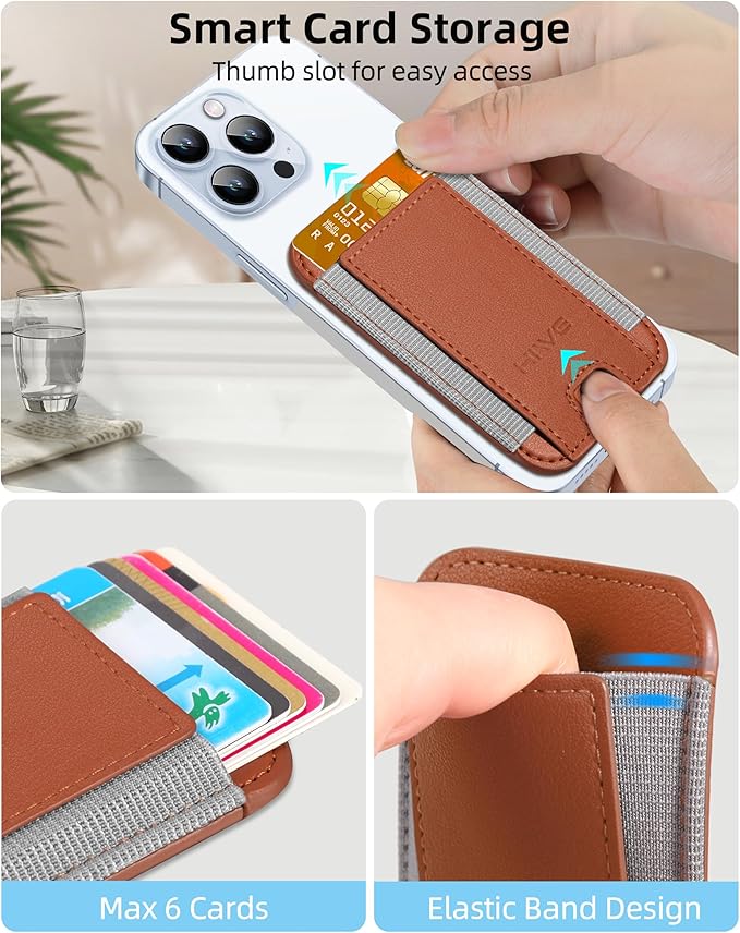 HiWe for MagSafe Wallet: 7-Card Holder, RFID Blocking, Strong Magnet for iPhone 12-17 Series, Slim, 1 Slot
