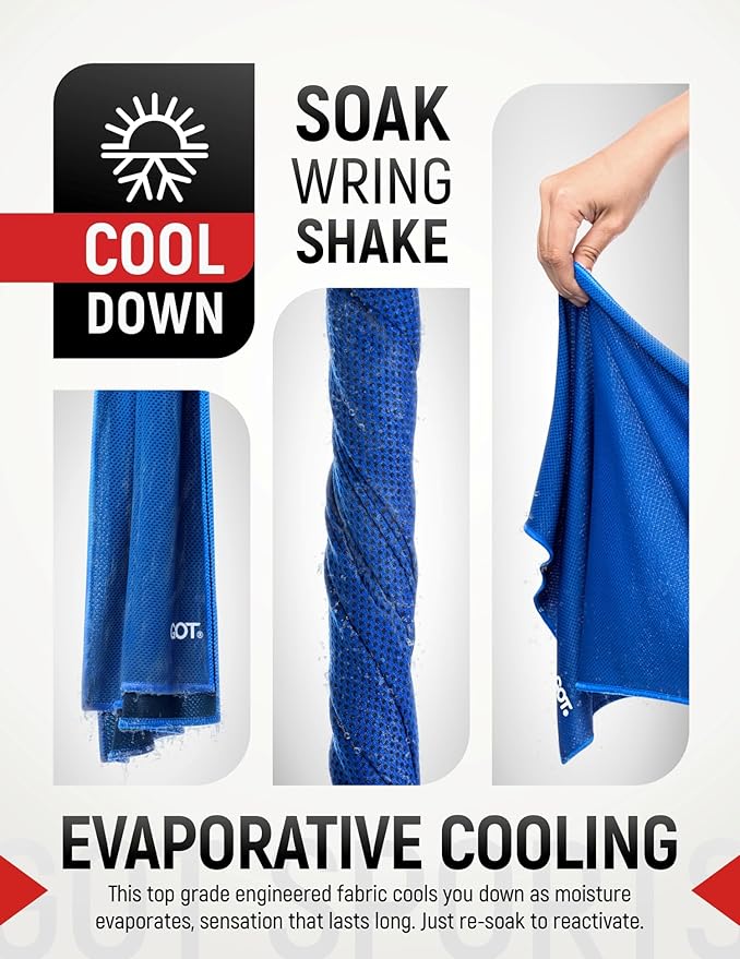 GOT Sports Cooling Towel (40" x 12") – Instant Cooling Neck & Face Wrap, Sweat Towel for Gym, Workout, Running & Extreme Heat