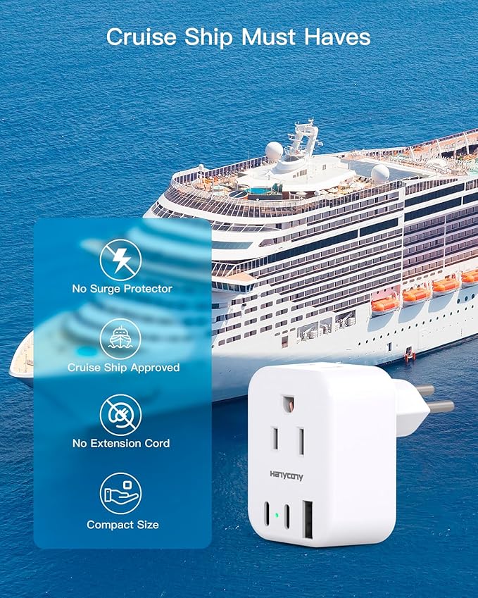 Switzerland Travel Plug Adapter, HANYCONY Type J Power Adapter with 2 Outlets 2 USB C Ports, Swiss Plug Adapter for Amercian US to Switzerland, Liechtenstein, Rwanda, 2 Pack
