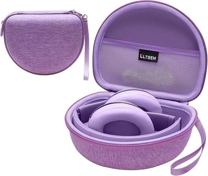 Headphone Case Compatible with Beats Studio Pro/Solo 4 / Studio 3 / Solo 3 / Picun B8 / BERIBES/JLab JBuds Lux ANC Wireless Bluetooth Noise Cancelling Headphones, Purple(Case Only)