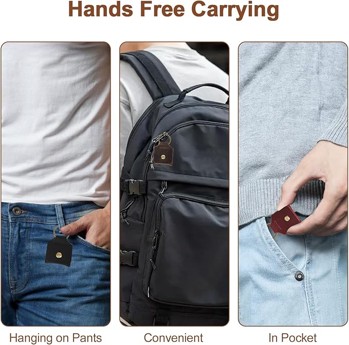 Jack&Chris Genuine Leather SD Card Holder Keychain, Anti-Shock Anti-Dust SD Card Case, Portable Camera Accessories for SD CF CFexpress Micro SD Nano SIM and Micro SIM Cards, Red 2 Packs