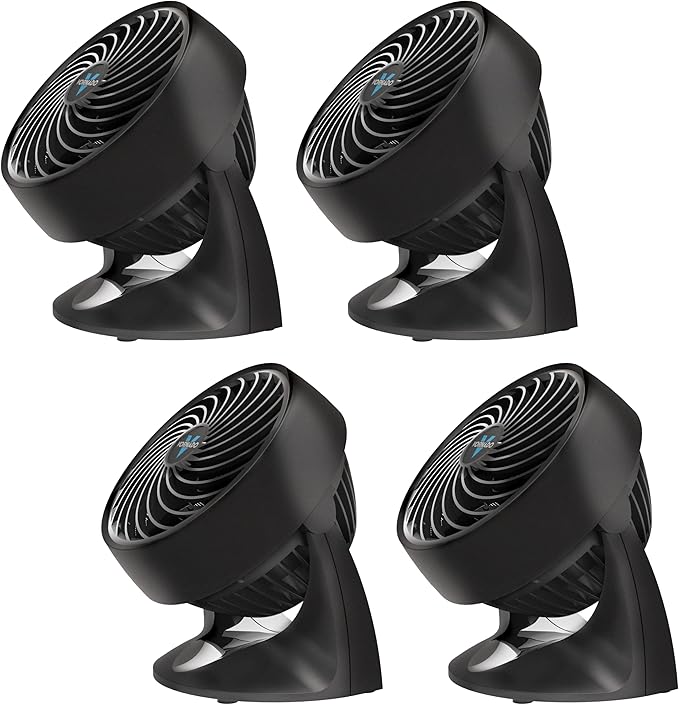 Vornado Small Room Fan | 2 Speed Settings | Adjustable Tilt Head | Air Circulator | Black | Pack of 4