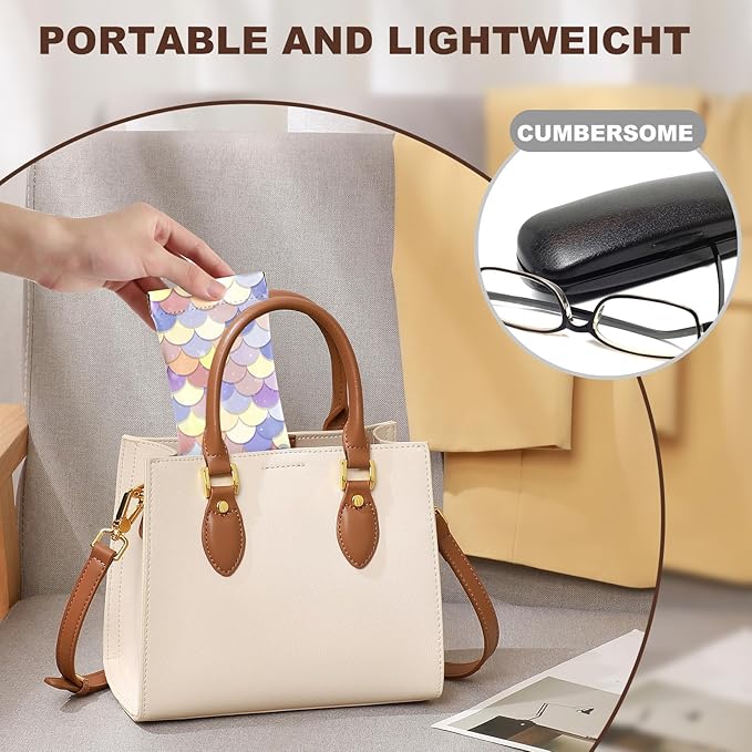 Anikathy 2Pcs Sunglass Eyeglass Glasses Case Soft PU Leather with Cleaning Cloth Cute Glasses Pouch Bag for Men Women Girs
