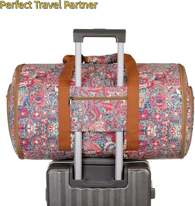 BAOSHA Beautiful Garment Bag Travel Duffle Bag Hybrid Hanging Suit Luggage Bag for Women XZ-03 (Flower)