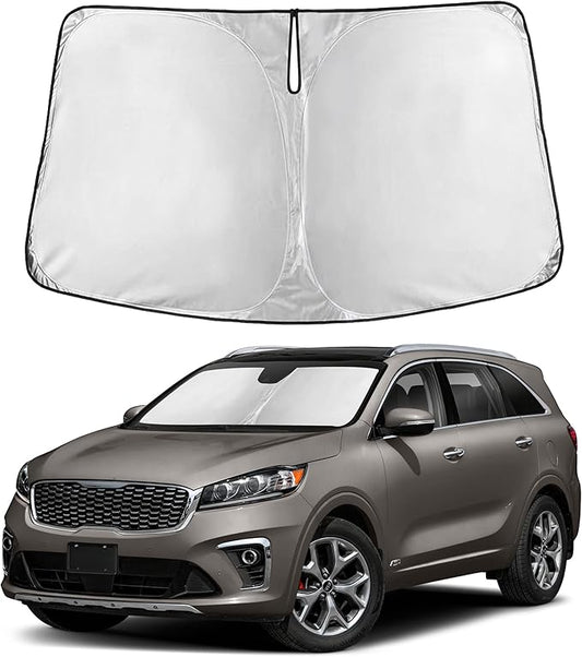 Autovir Windshield Sun Shade Fit for 2016-2018 2019 2020 Kia Sorento Sunshade, Front Car Window Shades Sun Visor, Blocks UV Rays & Heat, Car Accessories