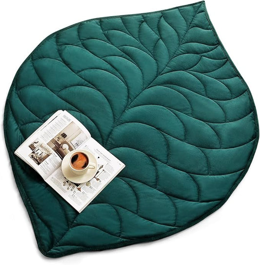 Kaisa Weighted Lap Blanket 7 lbs 41" x 53", Cozy Luxury Crystal Velvet Small Weighted Blanket for Adults, Portable Travel Weighted Blanket for Relaxation, All-Season Blanket, Machine Washable, Green
