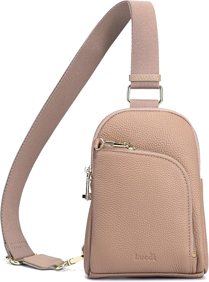 INICAT RFID Blocking Sling Bag, Anti Theft Crossbody Bag for Women Compact Travel Purses Leather