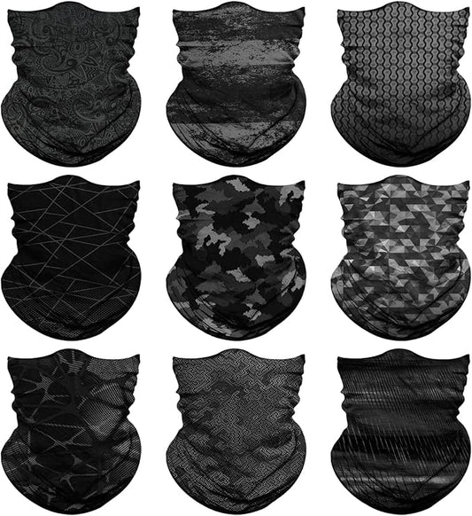 Venswell Neck Gaiter Face Mask Men Women,Seamless Bandana Rave Face Cover Scarf Mask,Balaclava,Headband, Head Wrap,Headwear