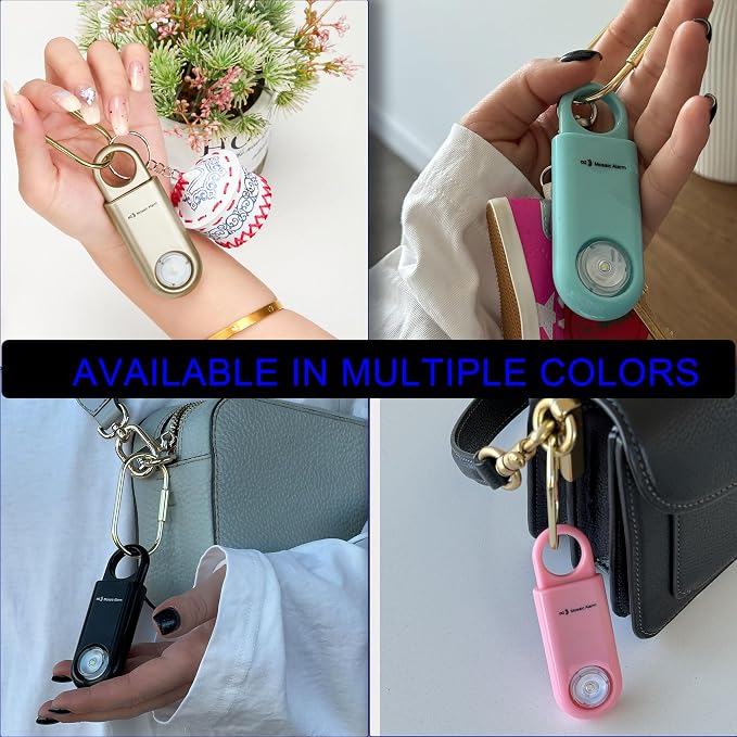 130dB Personal Safety Alarm Ultra Bright Strobe Light. Loud Sound Keychain Siren for Women, Children, Night Runners, Hiking. Bear Alarm Deterrent. SOS Emergency Self Defense Alerts. Black