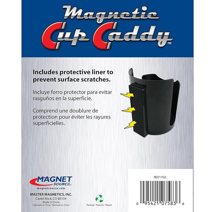 Master Magnetics Magnetic Cup Holder - Caddy for Bottles, Glasses, and Cans - Fits on Fridge, Lawnmower, Forklift, Cart, or Ladder - Heavy-Duty Magnet, (Pack of 6)