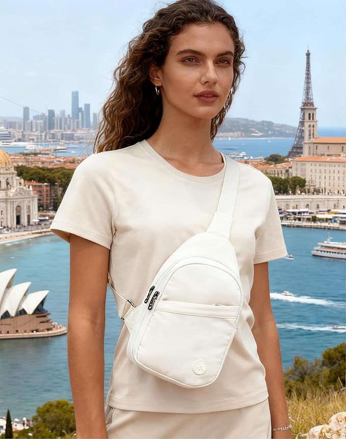 MAXTOP Crossbody Bags for Women Lightweight Sling Chest Bag Fanny Packs for Travel Casual Outdoors Beige